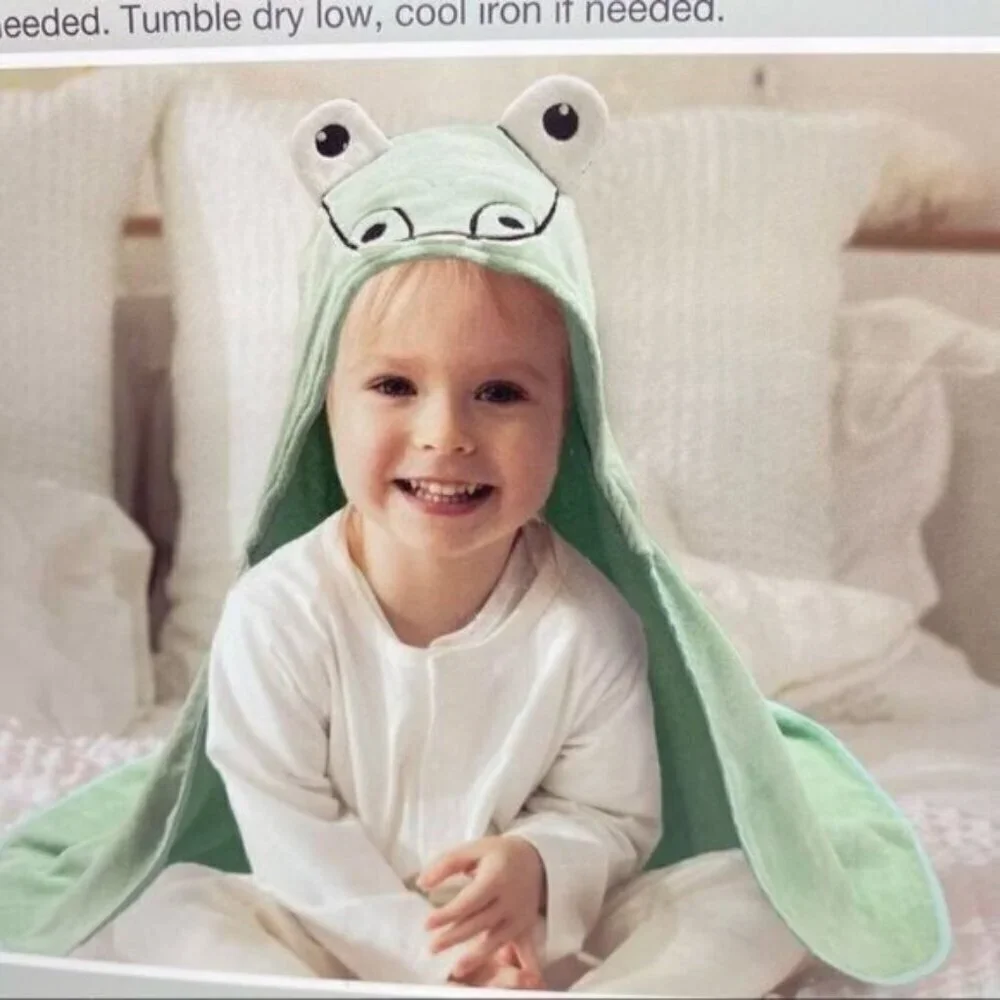 Alligator Crocodile Hooded Bath Towel Gift Set New
